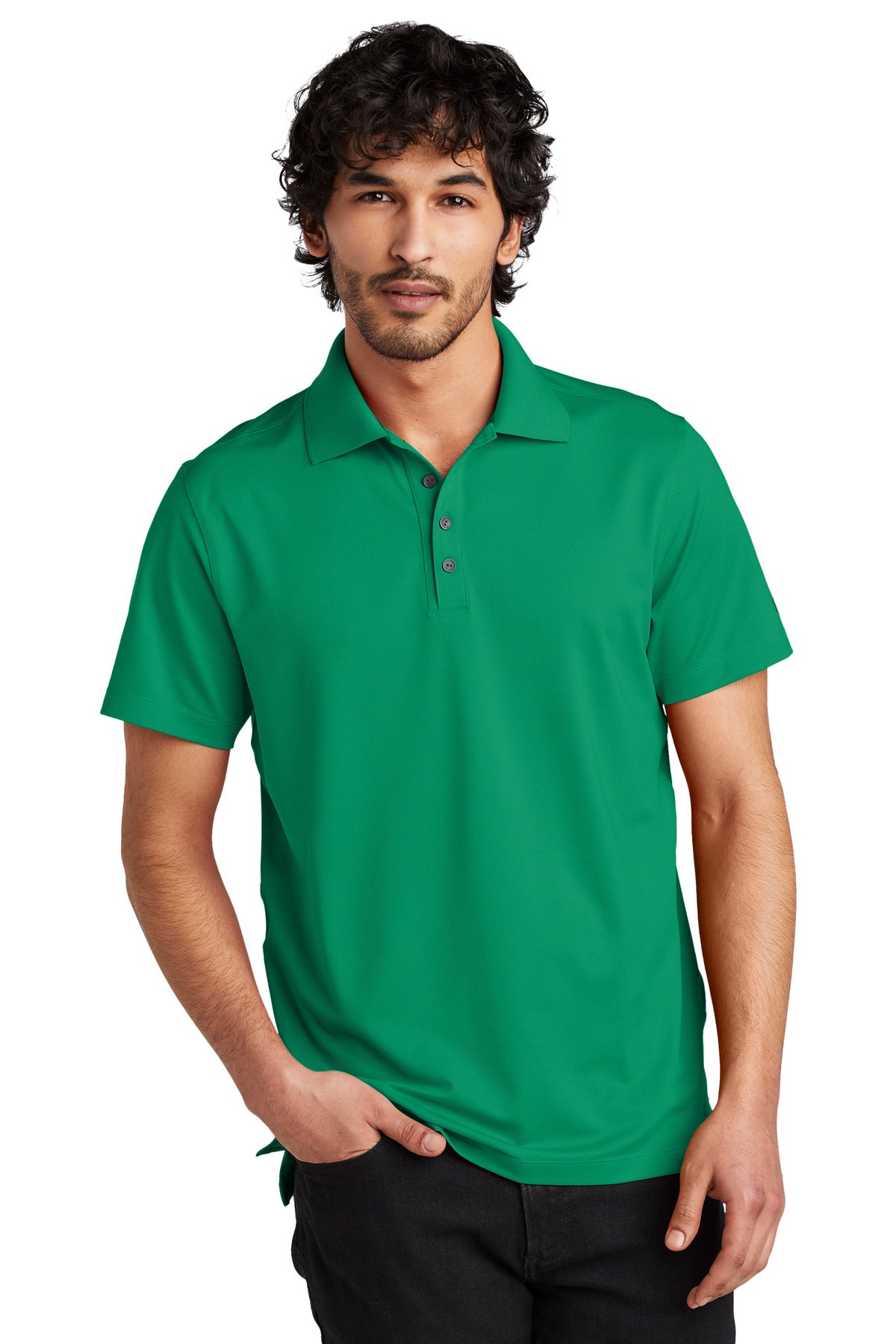 Front View of Green Shift OGIO Metro Polo. OG130 plain