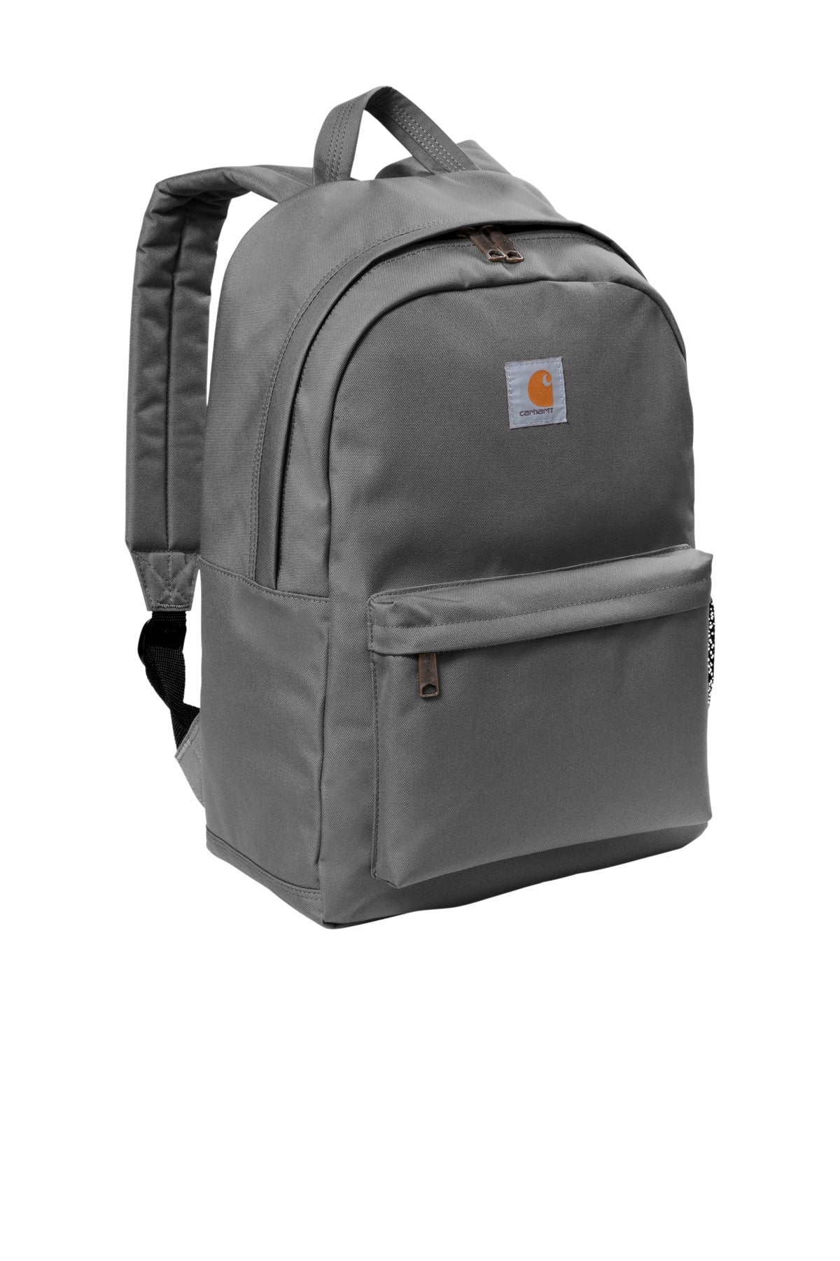 Front View of Grey Carhartt Canvas Backpack. CT89241804 plain