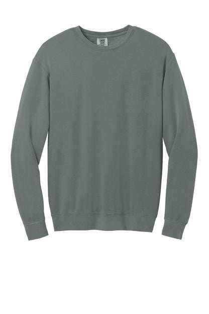 Front View of Grey Comfort Colors Lightweight Crewneck Sweatshirt 1466 plain