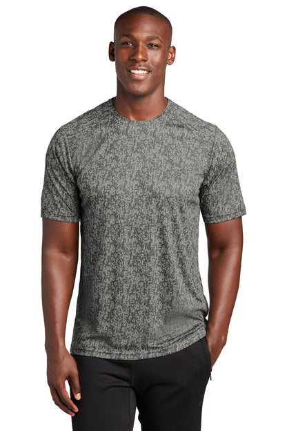 Front View of Grey Concrete Sport-Tek Digi Camo Tee. ST460 plain