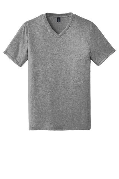 Front View of Grey Frost District Perfect Tri V-Neck Tee. DT1350 plain