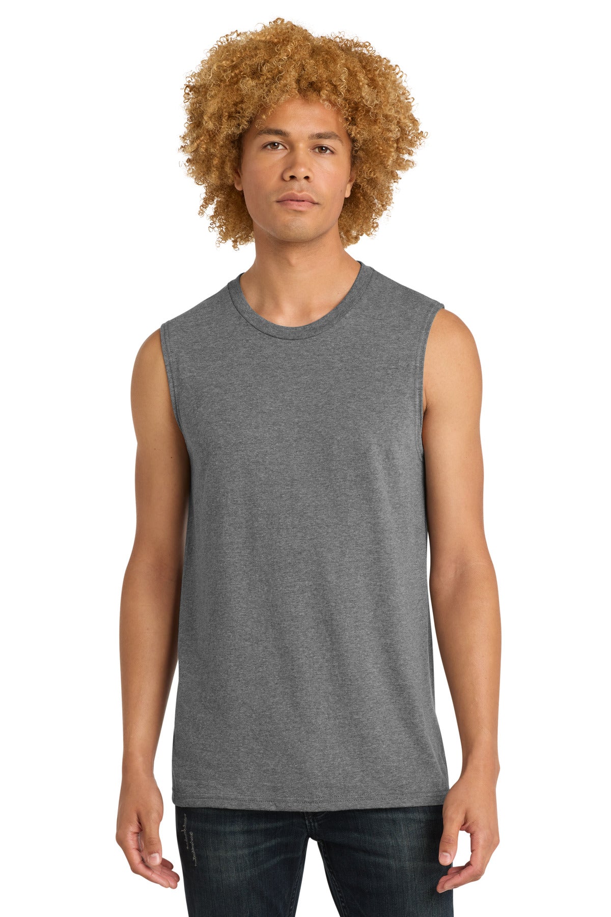 Front View of Grey Frost District V.I.T Muscle Tank DT6300 plain