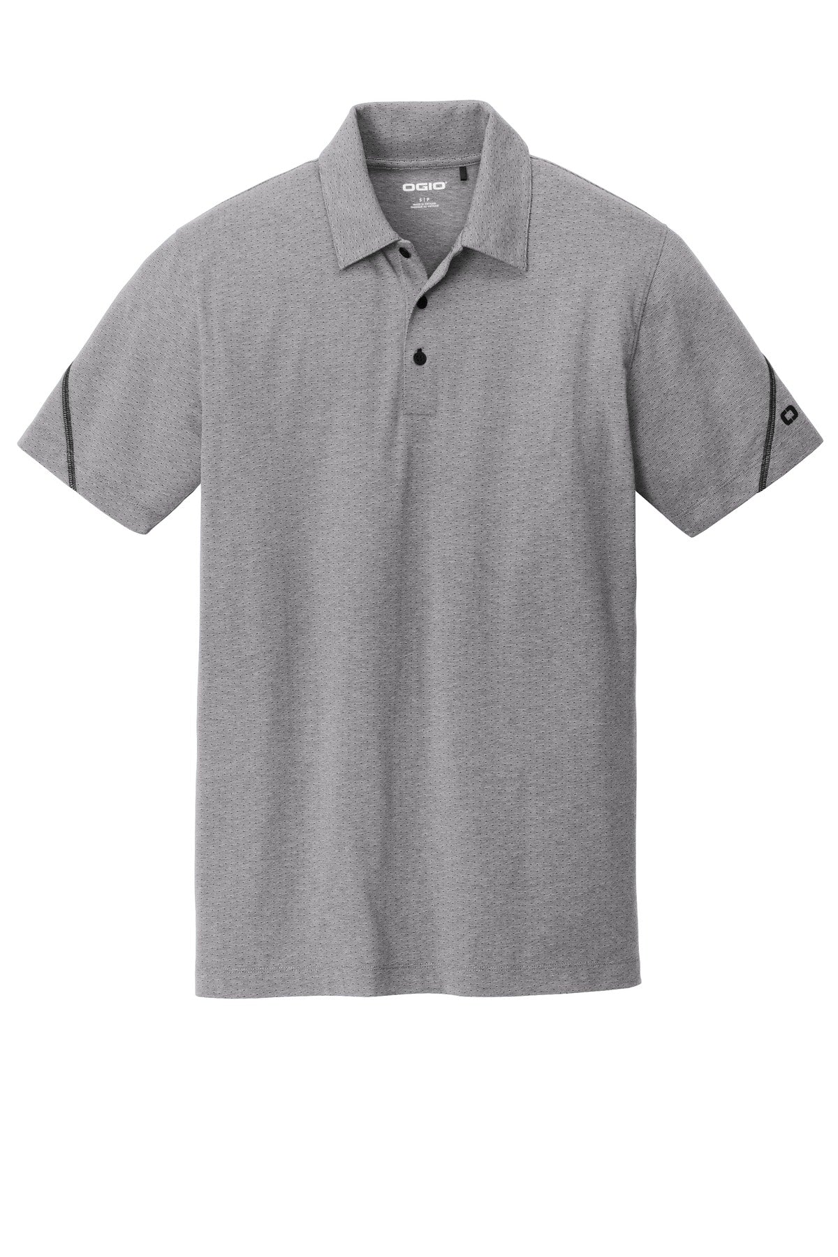 Front View of Grey Hthr OGIO Tread Polo. OG135 plain