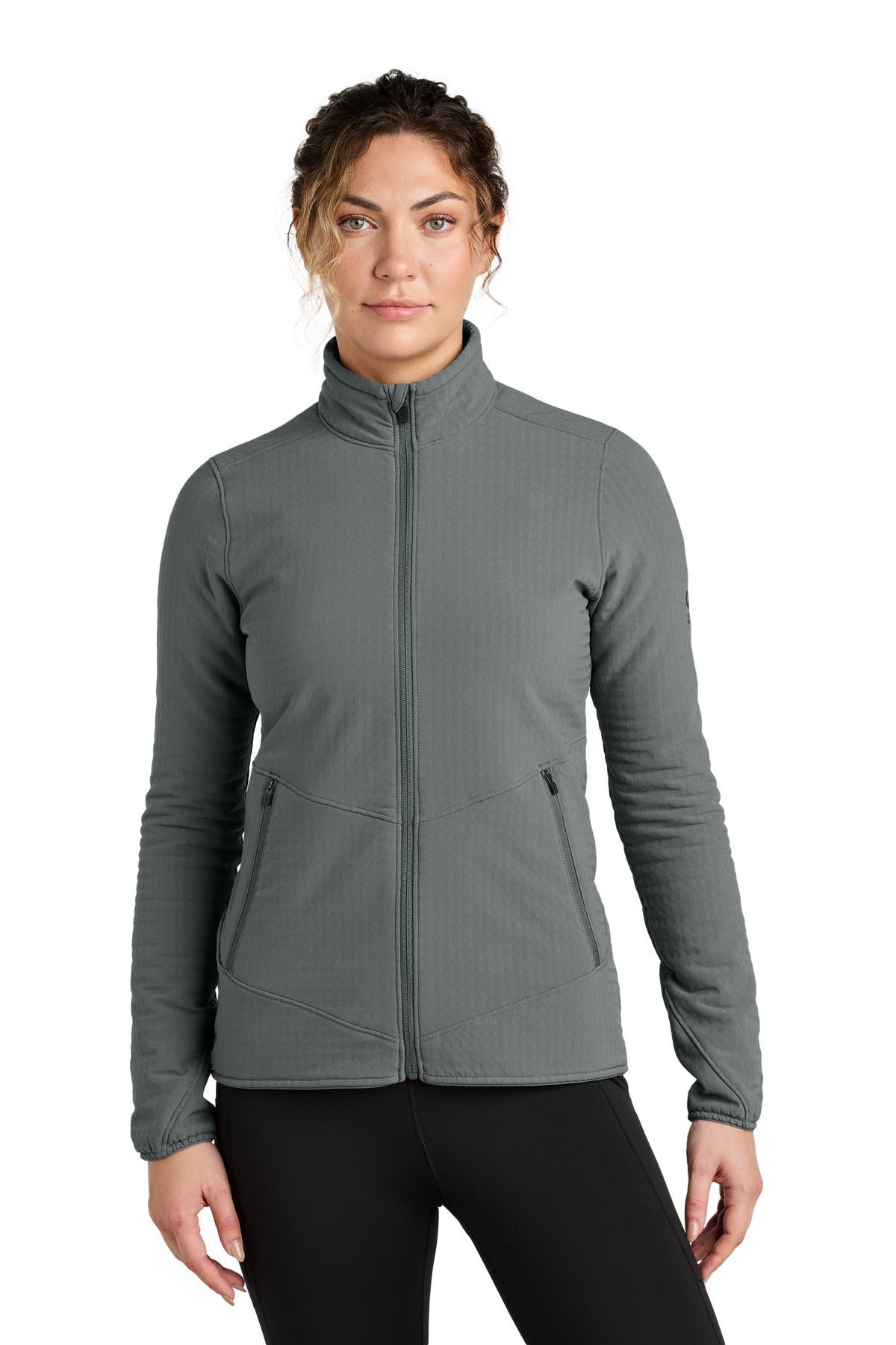 Front View of Grey LIMITED EDITION Outdoor Research Women's Grid Soft Shell Jacket OR322265 plain