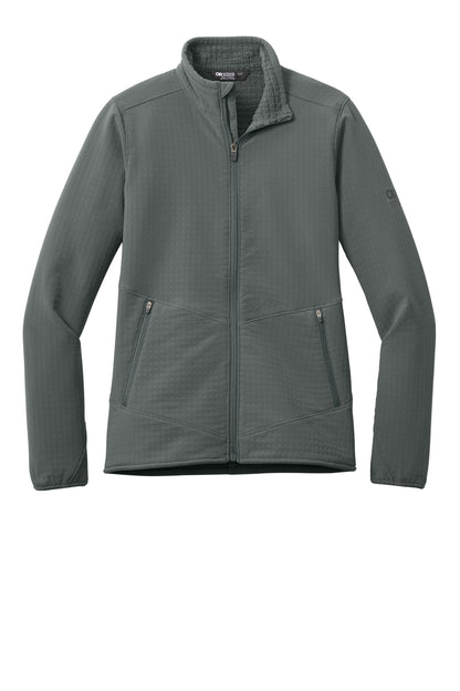 Front View of Grey LIMITED EDITION Outdoor Research Women's Grid Soft Shell Jacket OR322265 plain
