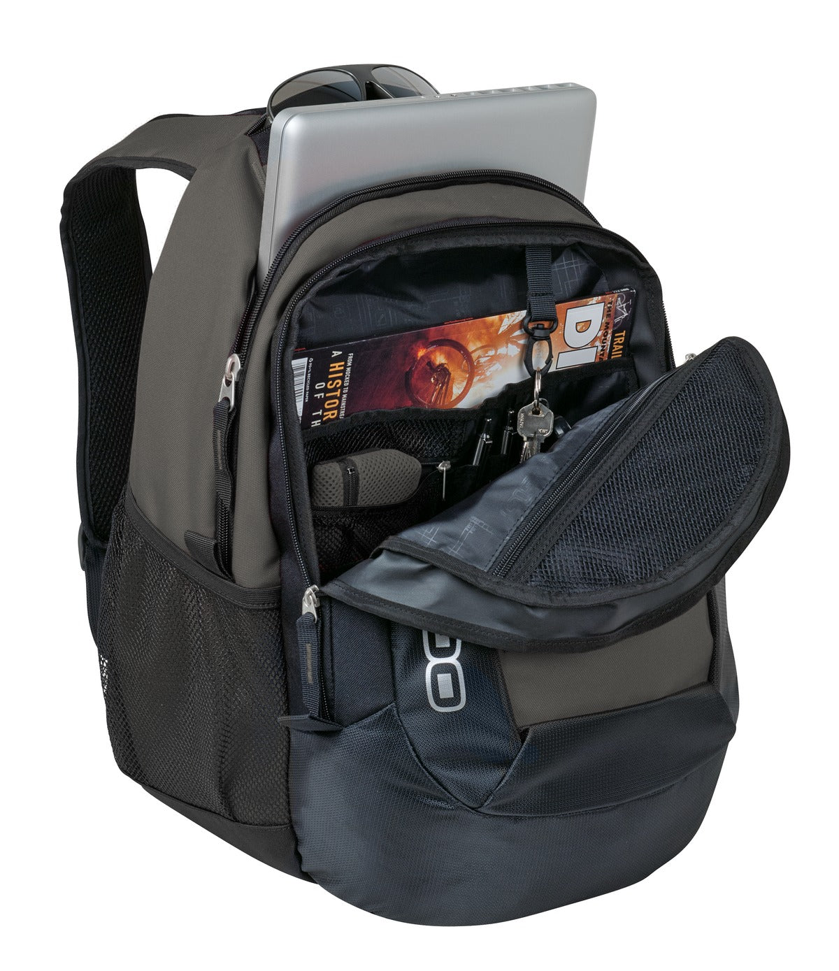 Front View of Grey OGIO - Rogue Pack. 411042 plain