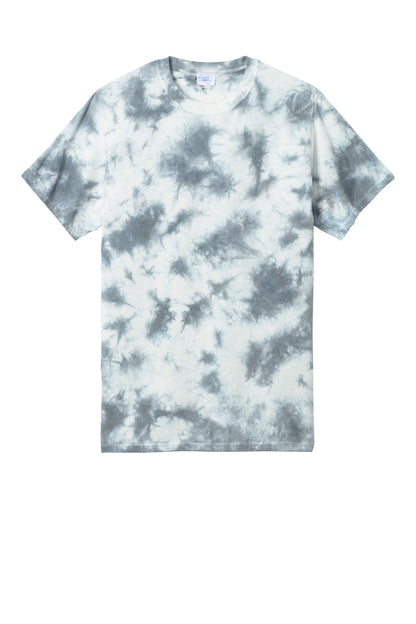 Front View of Grey Port & Co Crystal Tie-Dye Tee PC145 plain