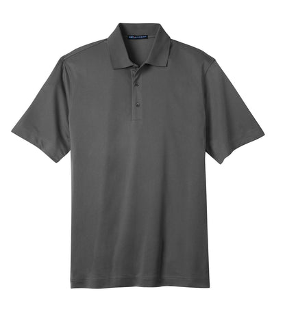 Front View of Grey Smoke Port Authority Tech Pique Polo. K527 plain