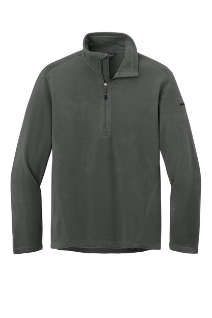 Front View of Grey Steel Eddie Bauer 1/2-Zip Microfleece Jacket. EB226 plain