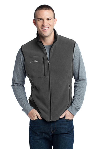 Front View of Grey Steel Eddie Bauer - Fleece Vest. EB204 plain