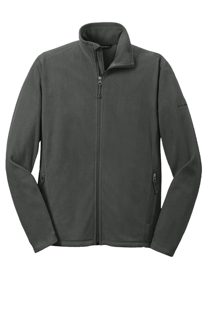 Front View of Grey Steel Eddie Bauer Full-Zip Microfleece Jacket. EB224 plain
