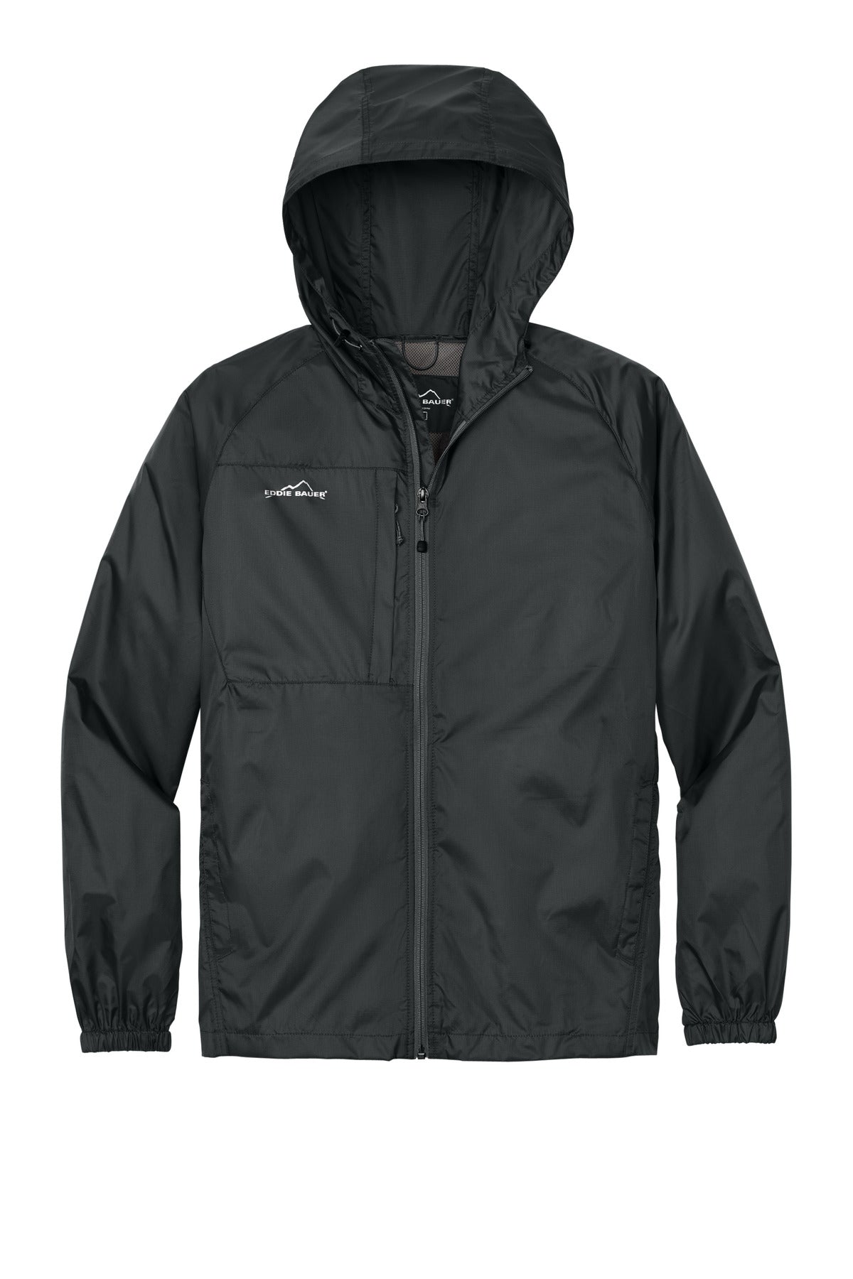 Front View of Grey Steel Eddie Bauer - Packable Wind Jacket. EB500