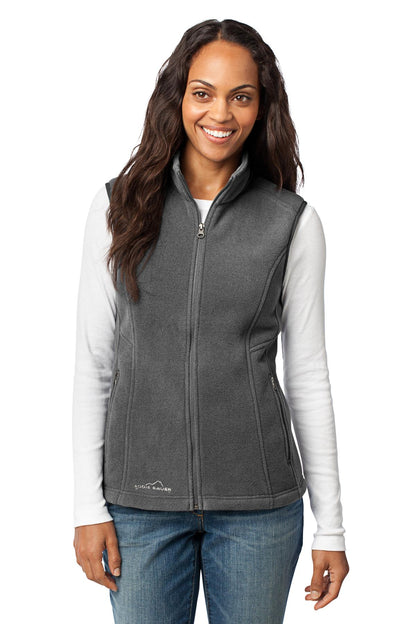 Front View of Grey Steel Eddie Bauer - Women's Fleece Vest. EB205 plain