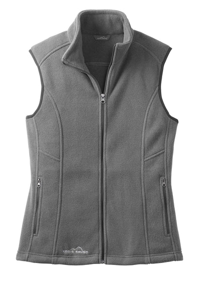 Front View of Grey Steel Eddie Bauer - Women's Fleece Vest. EB205 plain