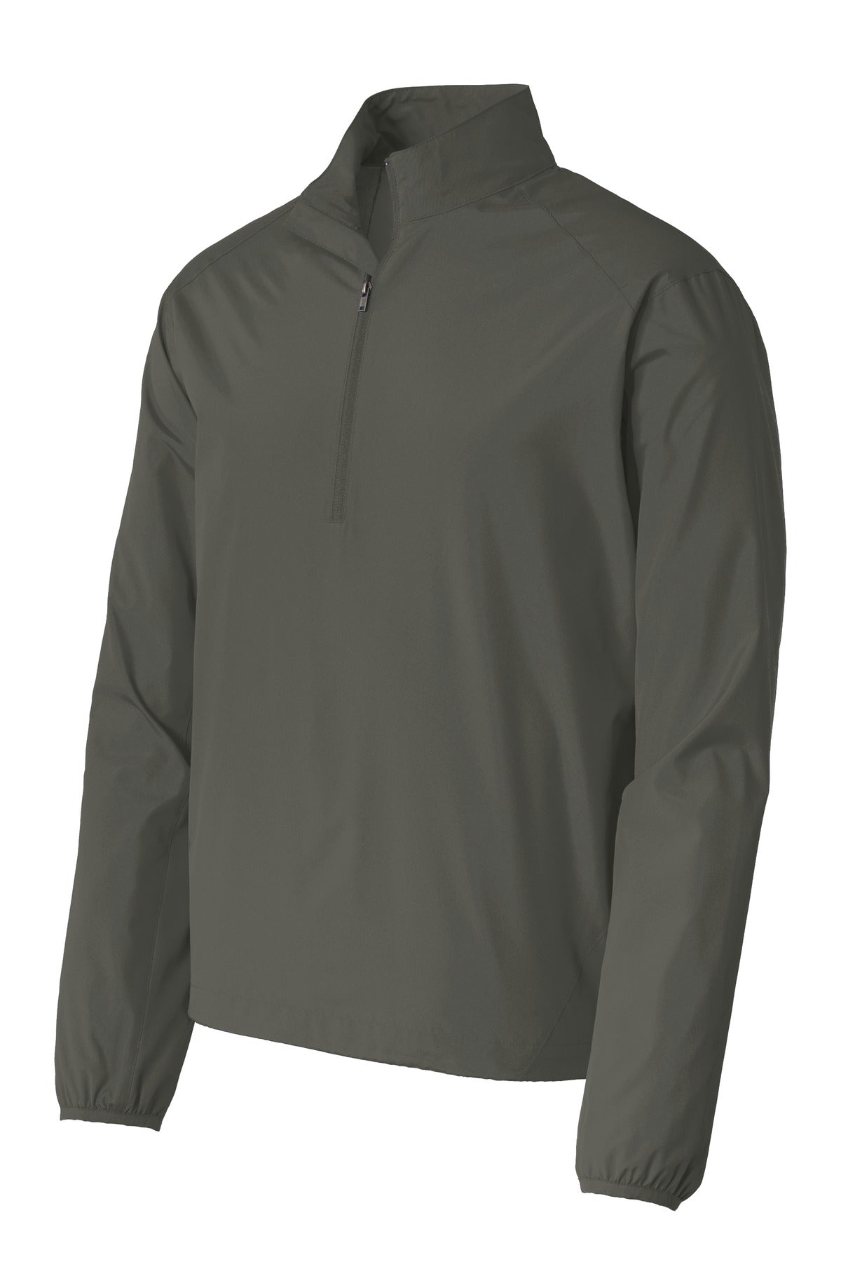 Front View of Grey Steel Port Authority Zephyr 1/2-Zip Pullover. J343 plain