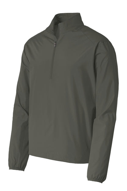 Front View of Grey Steel Port Authority Zephyr 1/2-Zip Pullover. J343 plain