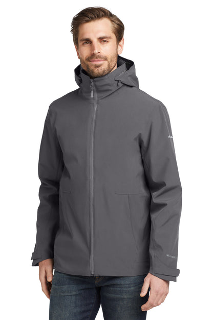 Front View of Grey St/Met Gy Eddie Bauer WeatherEdge 3-in-1 Jacket EB656 plain