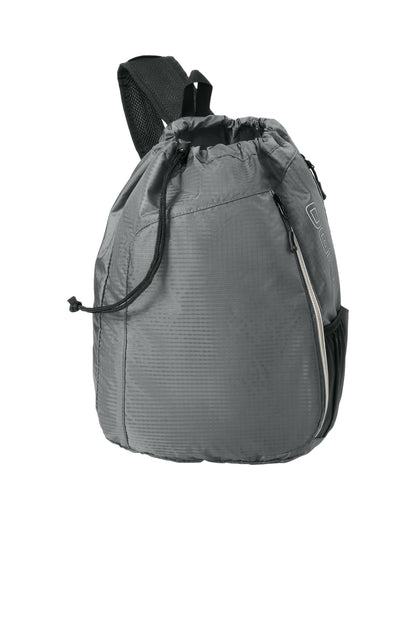 Front View of Grey/Black OGIO Sonic Sling Pack. 412046 plain