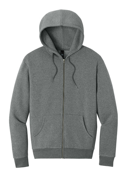 Front View of GreyFrost District MelloFleece Full-Zip Hoodie DT6702 plain