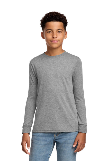 Front View of GreyFrost District Youth Perfect Tri Long Sleeve Tee DT132Y plain