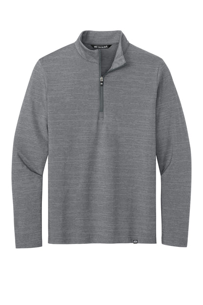 Front View of GreyHthr TravisMathew Crestview 1/4-Zip TM1MW452 plain