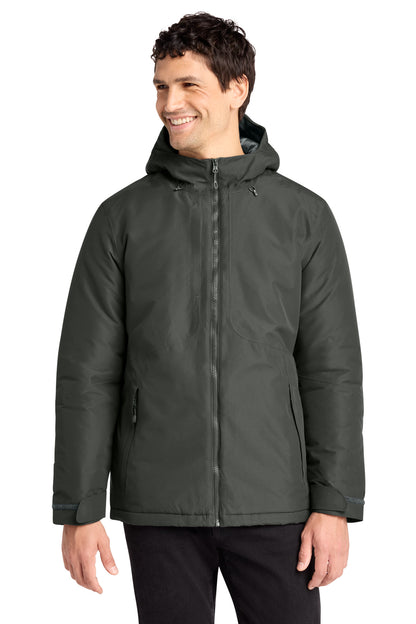 Front View of GreySmoke Port Authority Venture Waterproof Insulated Jacket J362 plain