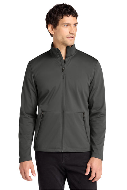 Front View of GreySteel Port Authority Flexshell Jacket J617 plain