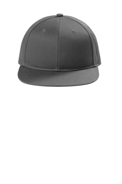 Front View of GreySteel Port Authority Snapback Flat Bill Cap C406 plain