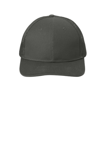 Front View of GreySteel Port Authority Snapback Trucker Cap. C402 plain