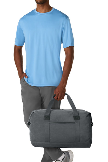 Front View of GreySteel Port Authority Washed Canvas Duffel BG8030 plain