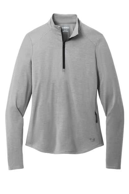 Front View of Greystone OGIO Women's Motion 1/4-Zip LOG153 plain