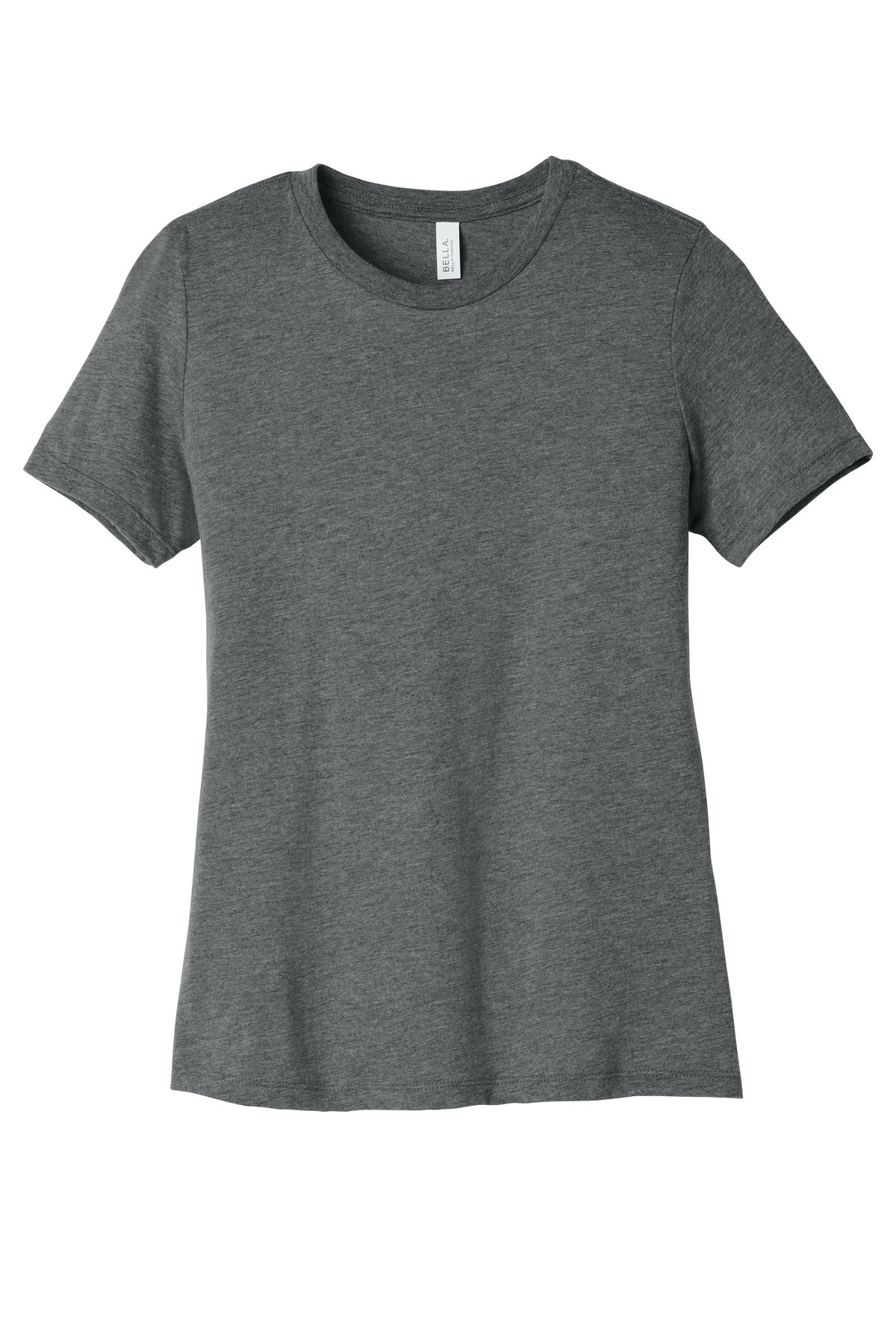 Front View of GreyTB BELLA+CANVAS Women's Relaxed Triblend Tee BC6413 plain
