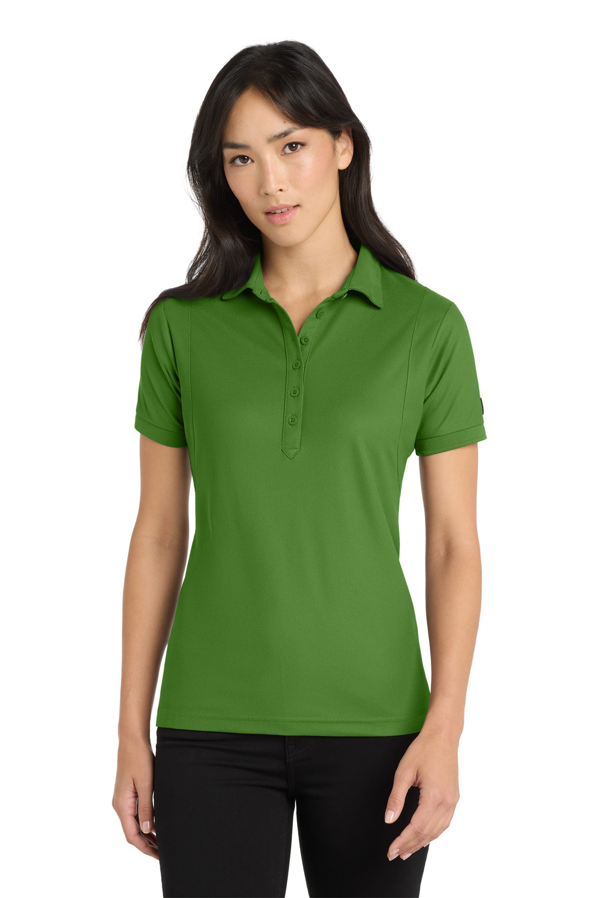 Front View of GridIron Green OGIO - Jewel Polo. LOG101 plain