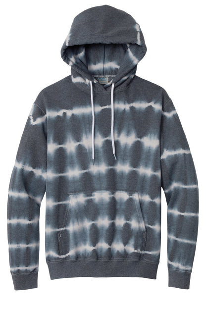 Front View of Grph/LtGry Port & Co Allover Stripe Tie-Dye Fleece PC143 plain