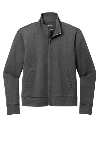 Front View of GryStlHthr Port Authority Women's C-FREE Double Knit Full-Zip LK881 plain