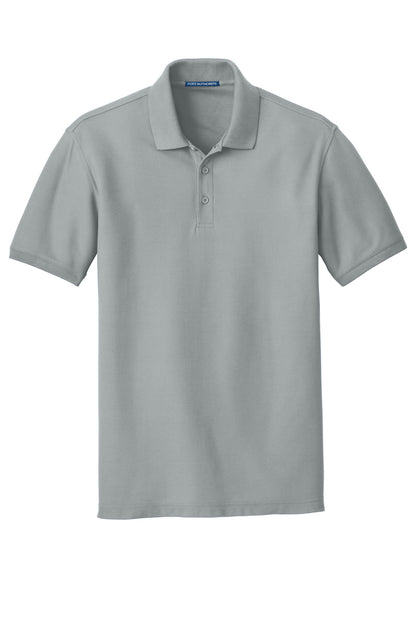 Front View of Gusty Grey Port Authority Core Classic Pique Polo. K100 plain