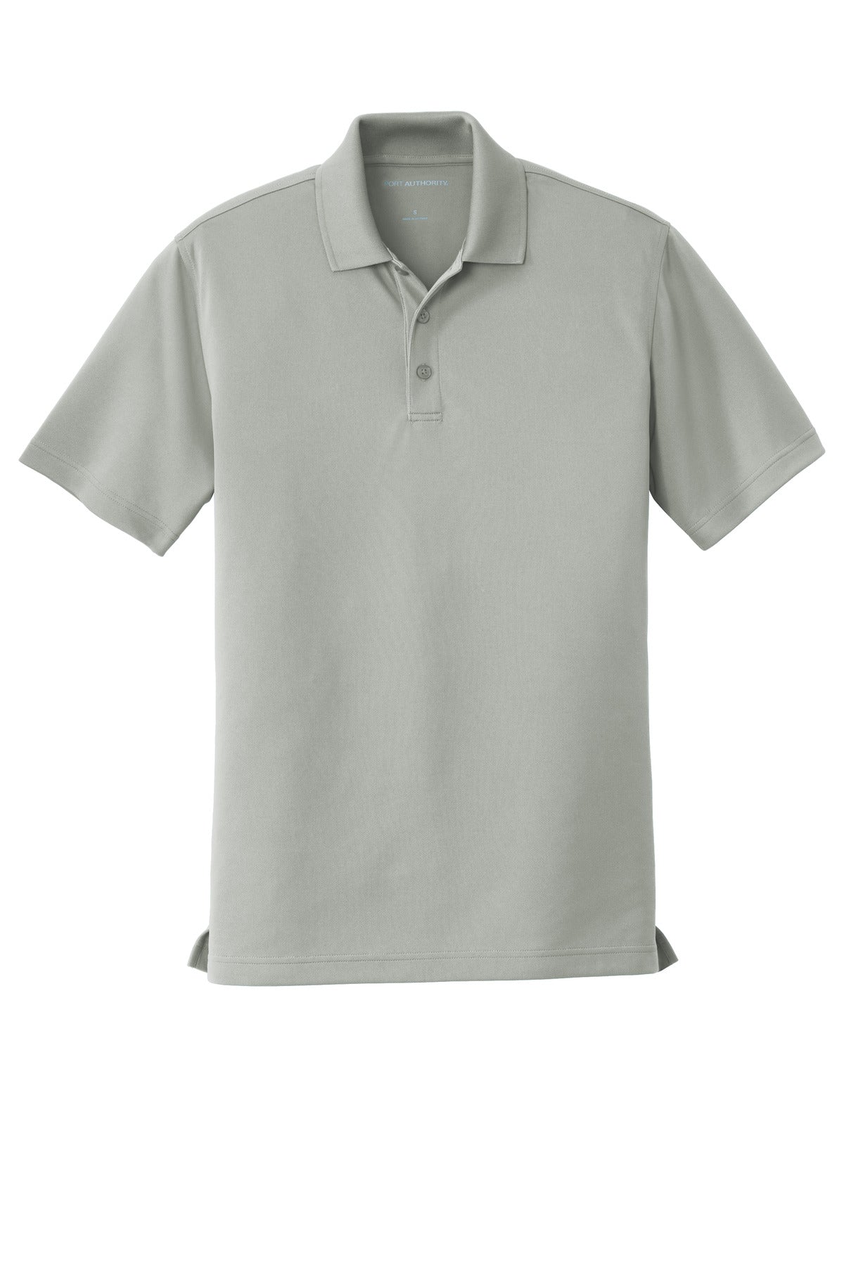 Front View of Gusty Grey Port Authority Dry Zone UV Micro-Mesh Polo. K110 plain