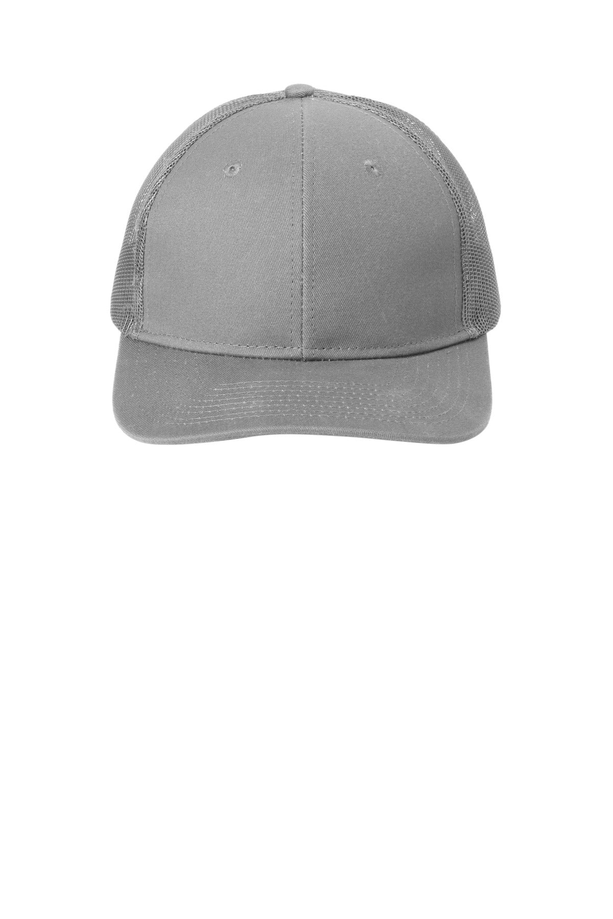 Front View of GustyGrey Port Authority Snapback Trucker Cap. C402 plain