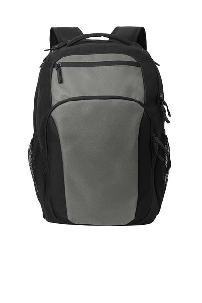 Front View of GustyGy/Bk Port Authority Transport Backpack BG232 plain
