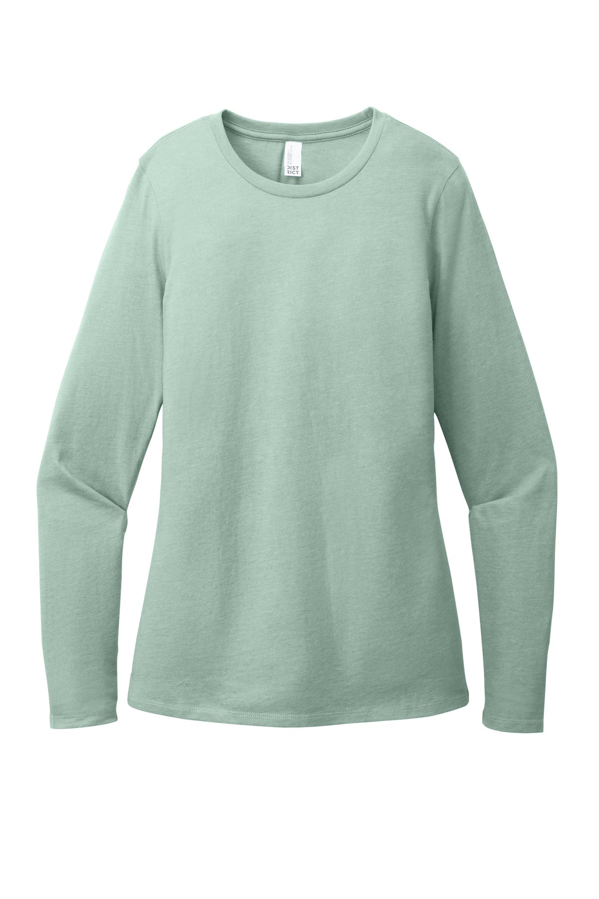 Front View of HdDstySage District Women's Perfect Blend CVC Long Sleeve Tee DT110 plain