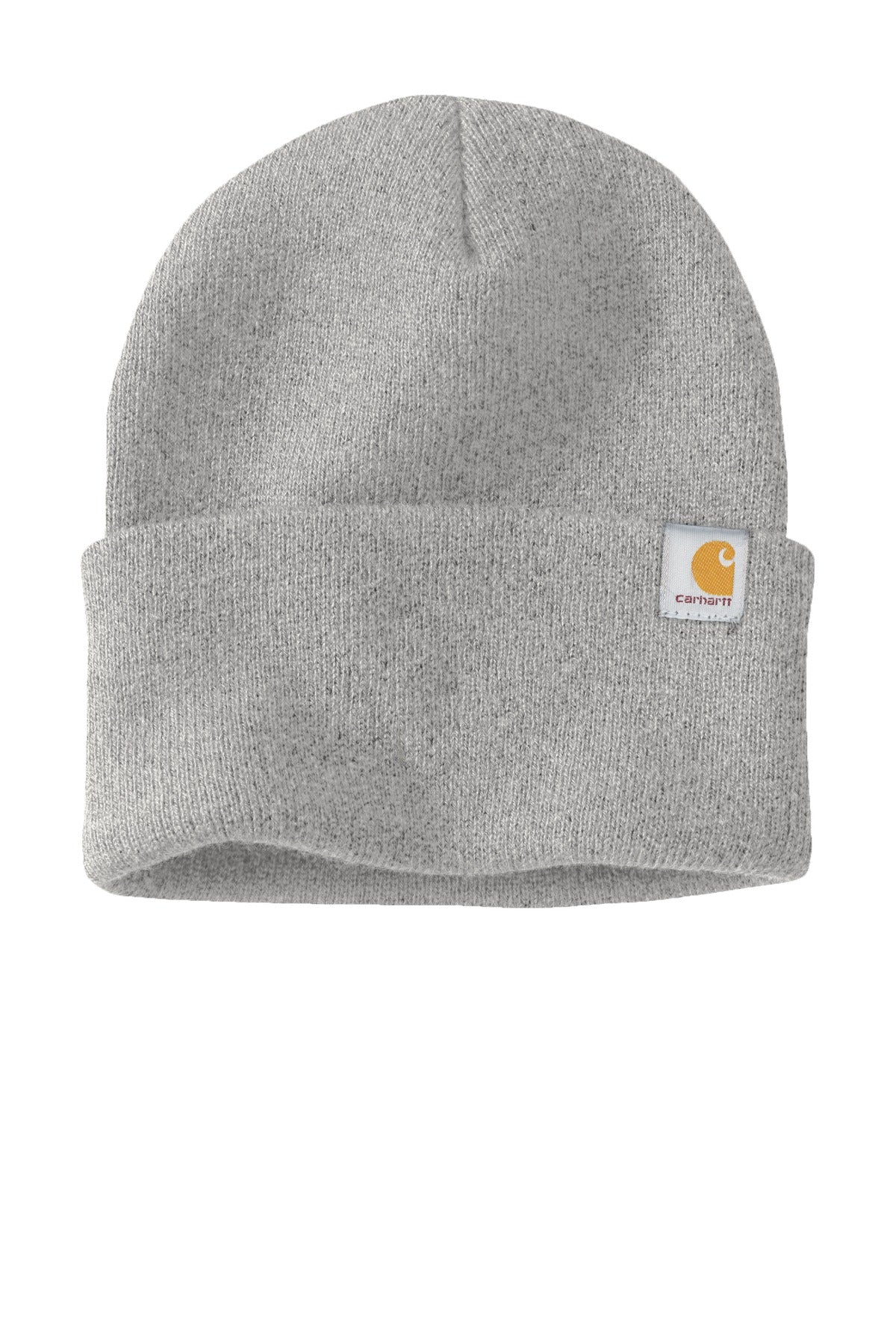 Front View of Heather Grey Carhartt Watch Cap 2.0 CT104597 plain