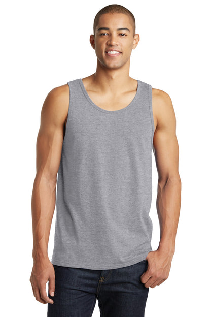 Front View of Heather Grey District The Concert Tank . DT5300 plain