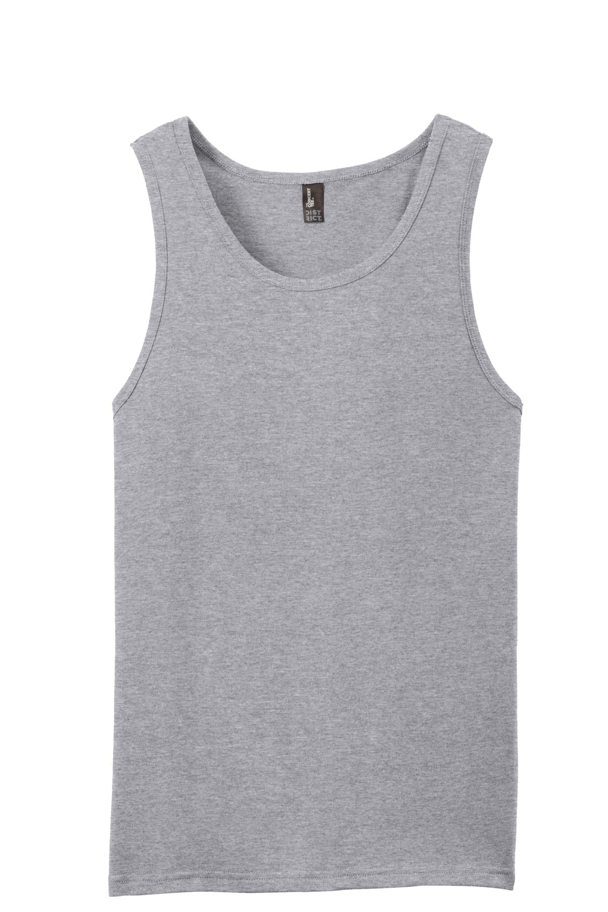 Front View of Heather Grey District The Concert Tank . DT5300 plain