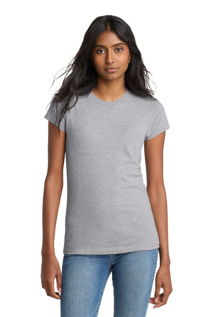 Front View of Heather Grey District Women's Fitted The Concert Tee DT5001 plain