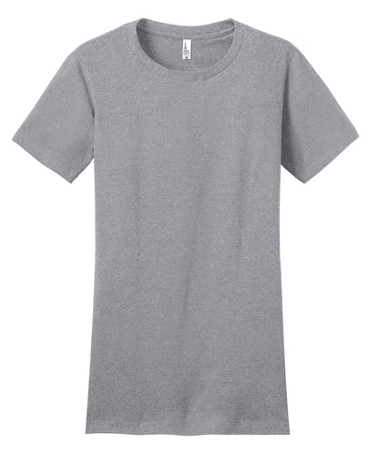 Front View of Heather Grey District Women's Fitted The Concert Tee DT5001 plain