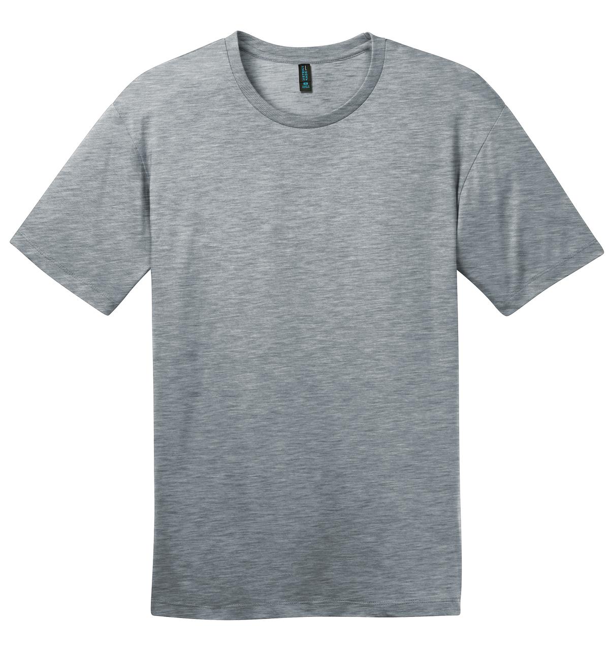 Front View of Heather Steel District Perfect Weight Tee. DT104 plain