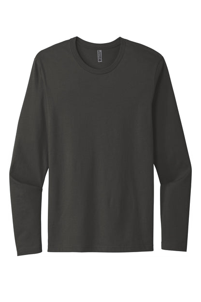 Front View of HeavyMetal Next Level Apparel Cotton Long Sleeve Tee. NL3601 plain