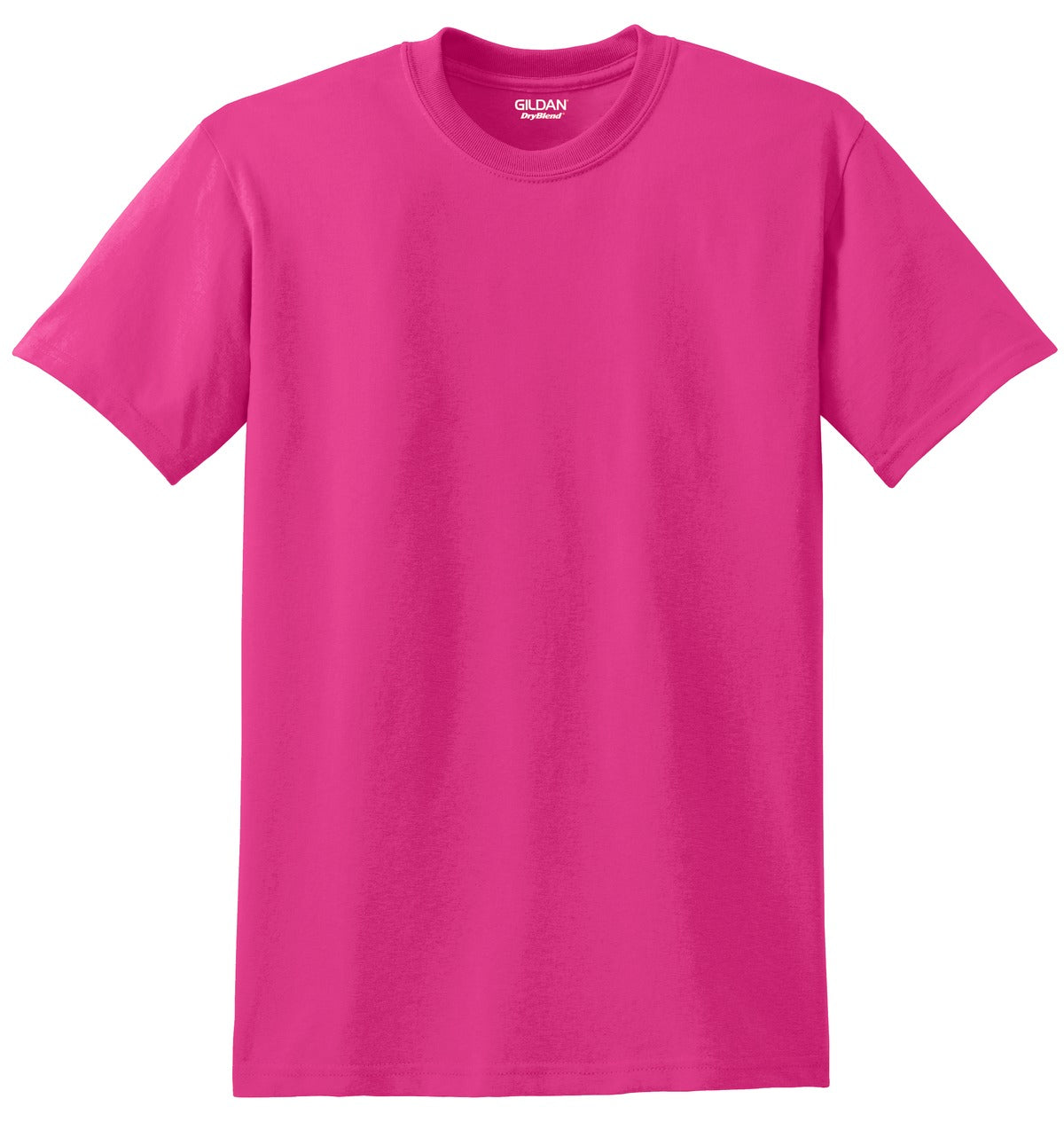 Front View of Heliconia Gildan DryBlend 50 Cotton/50 Poly T-Shirt. 8000 plain