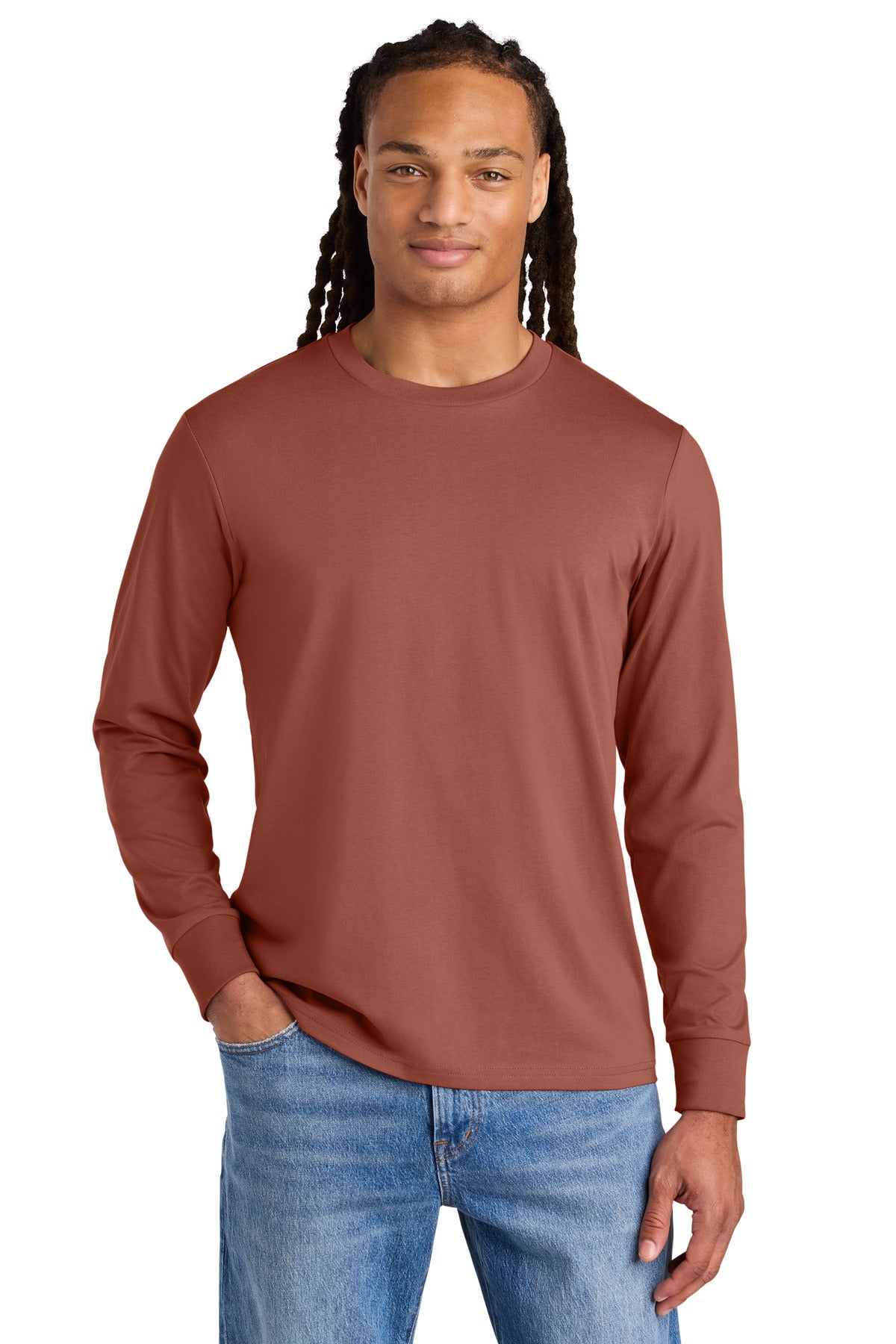 Front View of HeriBrown Stanley/Stella Unisex Creator 2.0 Long Sleeve Tee SXU022 plain
