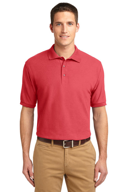 Front View of Hibiscus Port Authority Extended Size Silk Touch Polo K500ES plain